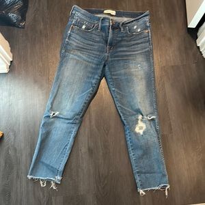 Madewell Distressed 9” High Rise Skinny Jeans